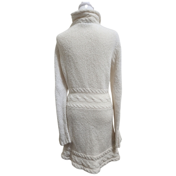 Indigenous Cardigan Knit Sweater Organic Cotton Cream Ivory Womens Small Boho - Picture 2 of 10